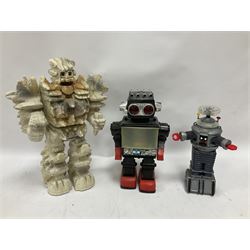 'Lost in Space' robot by Newline Productions; and three unopened  'Lost in Space' carded models; and five other robots comprising Tommy The Atomic Robot; Saturn The 13