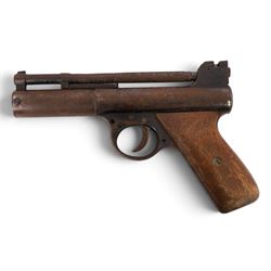 Webley Mark I .177 air pistol, the air chamber marked 'Webley Mark I Made in England, Webley & Scott Ltd Birmingham