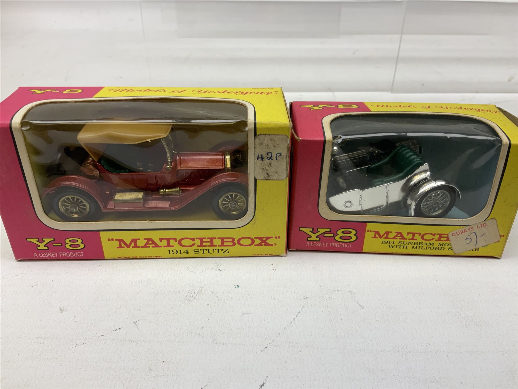 Matchbox Models of Yesteryear - two early models Y7-2 and Y12-1; and eighteen other models Y1-2, Y2-2, Y2-3, two x Y3-2, Y4-3, Y5-3, Y6-3, Y8-2, Y8-3, Y9-2, Y10-3, Y11-2, two x Y12-2, Y13-2, Y14-2 and Y16-2; all boxed (20)