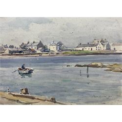 Owen Bowen (Staithes Group 1873-1967): 'Porlock Weir', watercolour signed and dated '32, titled on label verso, 27cm x 38cm
Provenance: private collection; acquired from the artist's daughter Betty McDougal (neé Bowen), authenticated on label verso