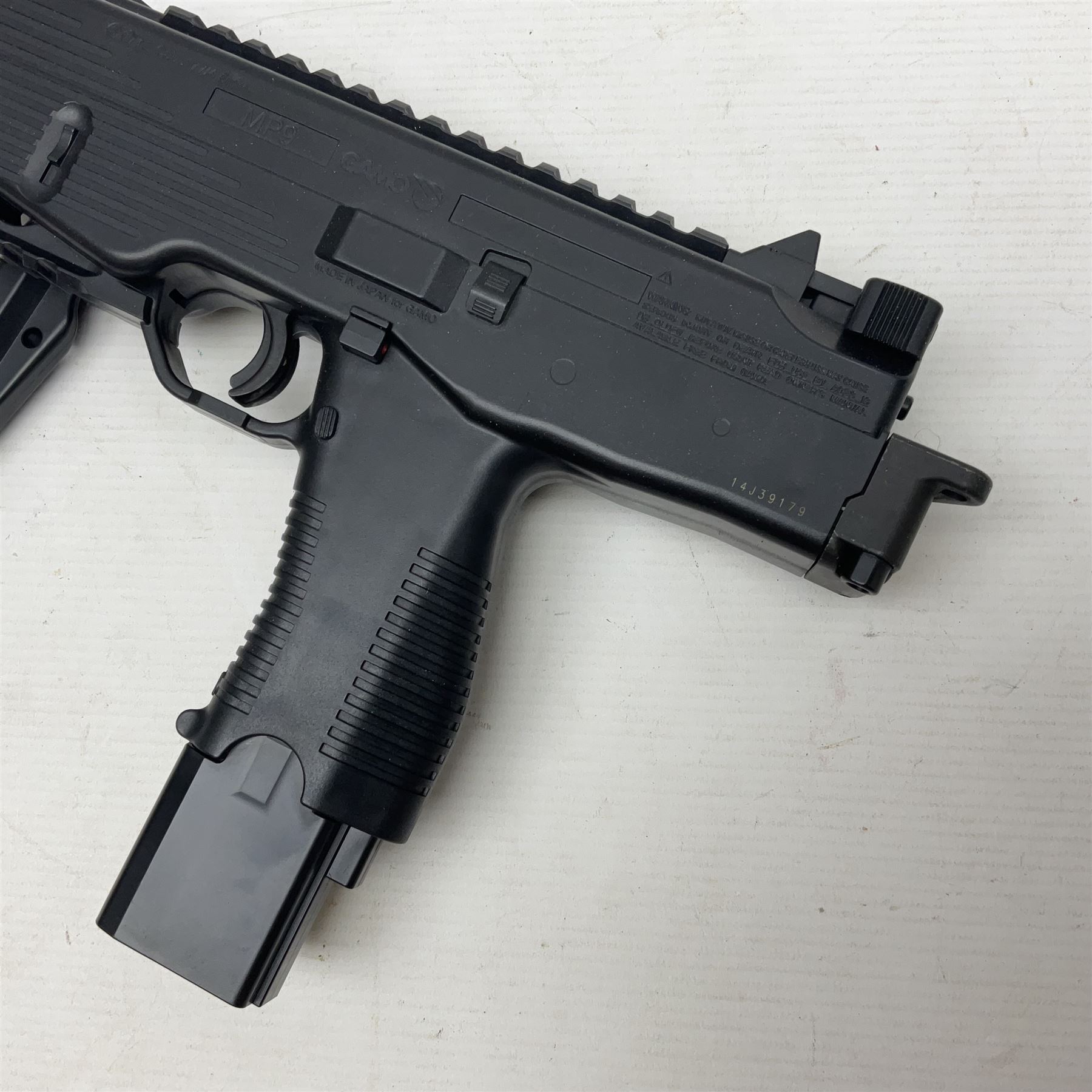 Gamo MP-9 .177 cal. semi-auto blowback pellet/BB CO2 gun, serial no.14J39179, L30cm; on original box with accessories and paperwork  NB: AGE RESTRICTIONS APPLY TO THE PURCHASE OF AIR WEAPONS.