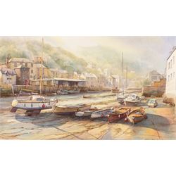 David C Bell (British 1950-): ‘Low Tide – Polperro', watercolour signed and dated 1994, ti...