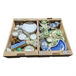 Booths Real Old Willow teaware, Tuscan china coffee cups and saucer, Wedgwood cup and sauc...