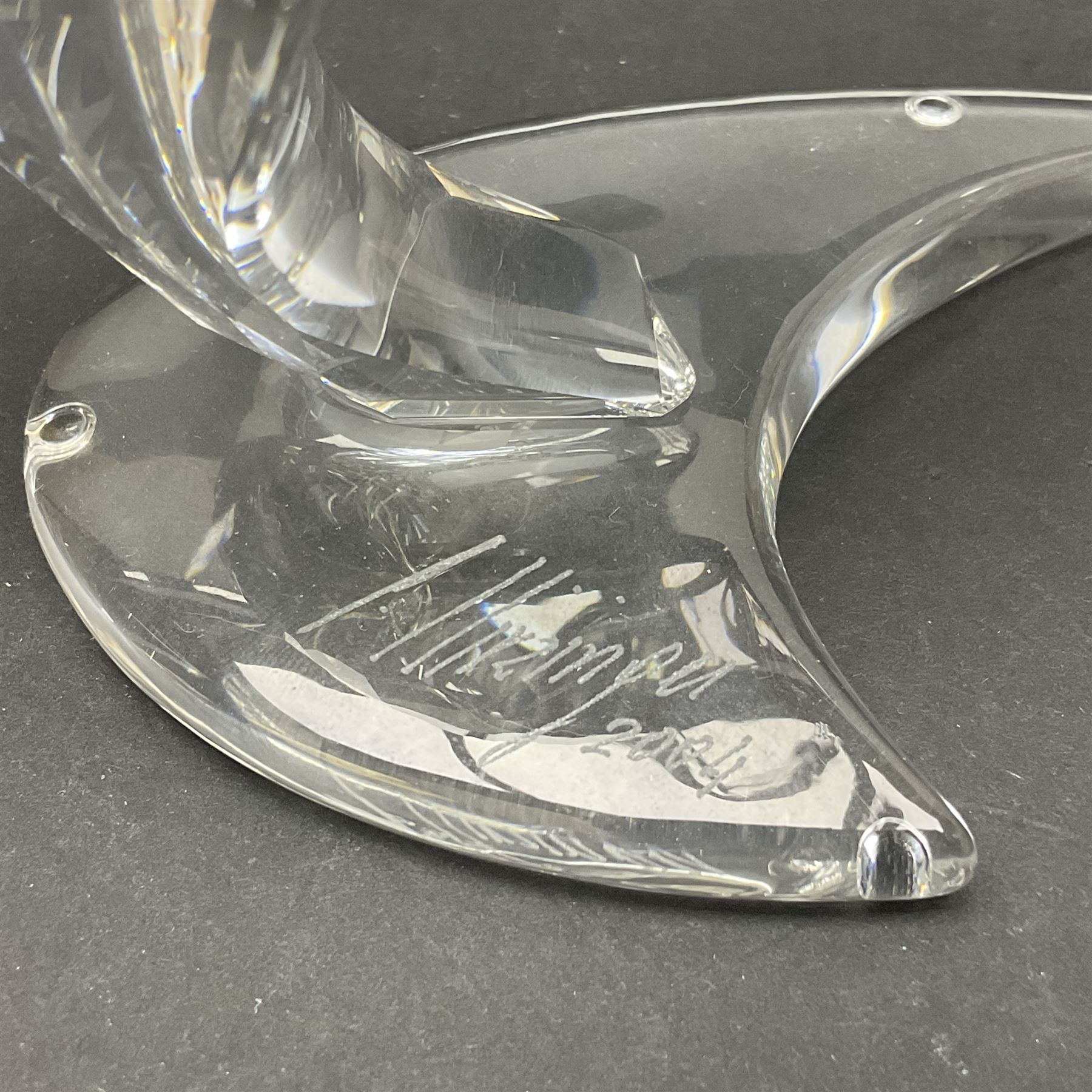 Three Swarovski figures, comprising flamenco dancer, female dancer with certificate and ballerina, tallest H21cm  