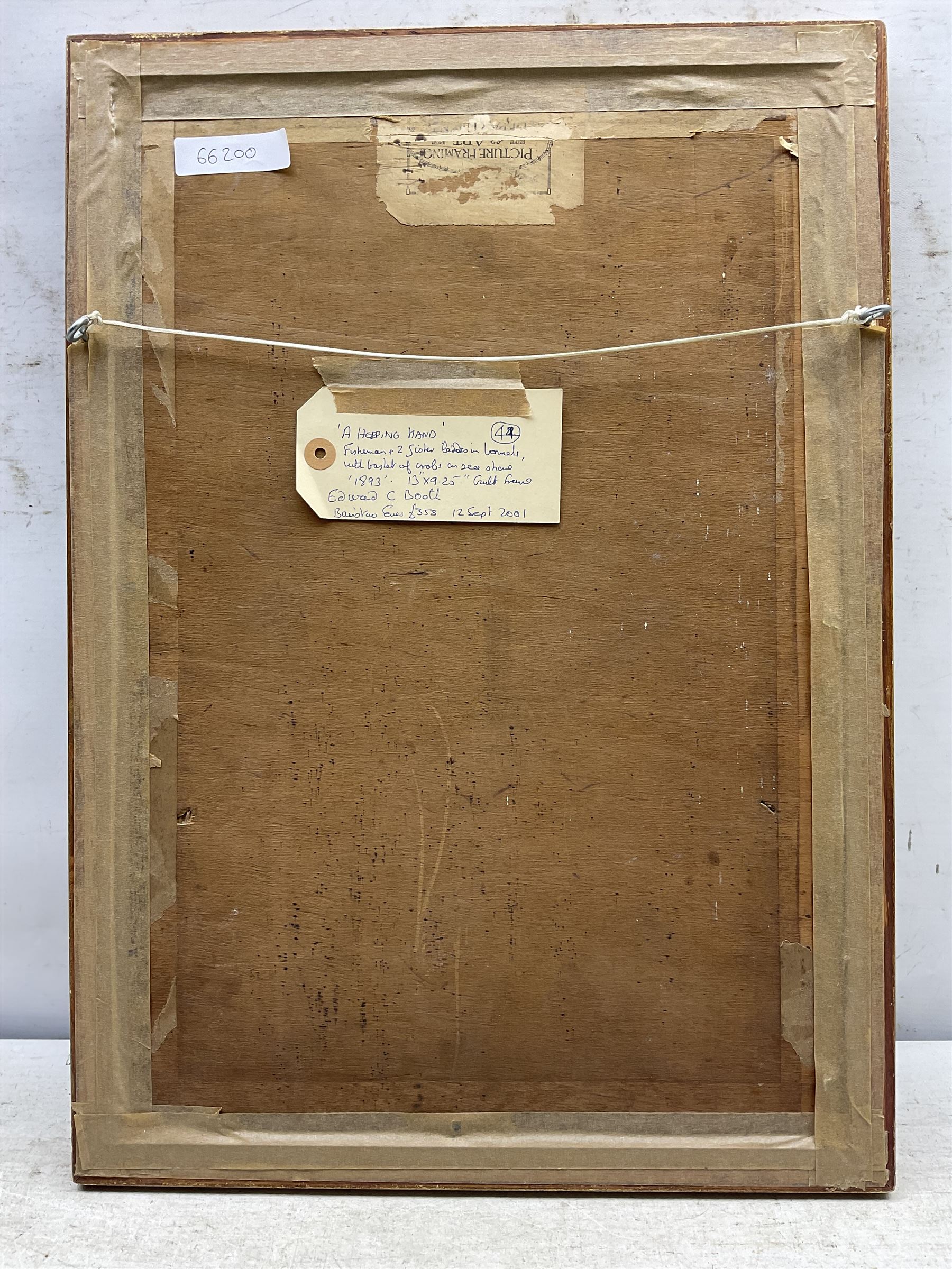 Edward C Booth (British 1821-post 1893): 'A Helping Hand', watercolour signed titled and dated 1893, 33cm x 23cm
Provenance: private collection, purchased Bairstow Eves Whitby September 2001