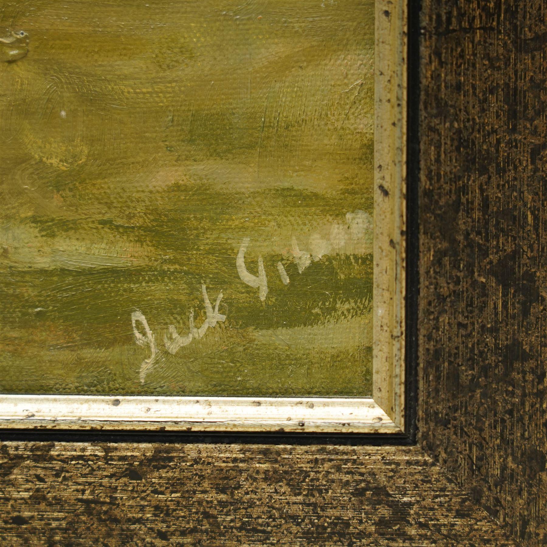 Jack G* (British Late 20th century): Neck and Neck at York Racecourse, oil on canvas signed 34cm x 45cm
Provenance: Mount Royale Hotel, York
