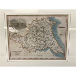 John Cary (British 1754-1835): 'East Riding and Ainsty of Yorkshire', engraved map with hand colouring 18cm x 24cm