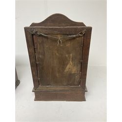 Smoker's cabinet,  with a fitted interior and a small mirror, with hinged compartment to the front, mirror H43cm (2)