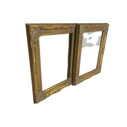 Pair of small gold finish classical wall mirrors
