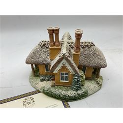 Ten Lilliput Lane winter (snowed) cottages, to include Yuletide Inn, The Christmas Present and Kerry Lodge, all boxed with deeds