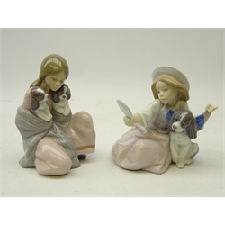  Two Lladro figurines 'Who's the Fairest' No. 5468 and 'Snuggle Up' No. 6226, H16.5cm(2)  