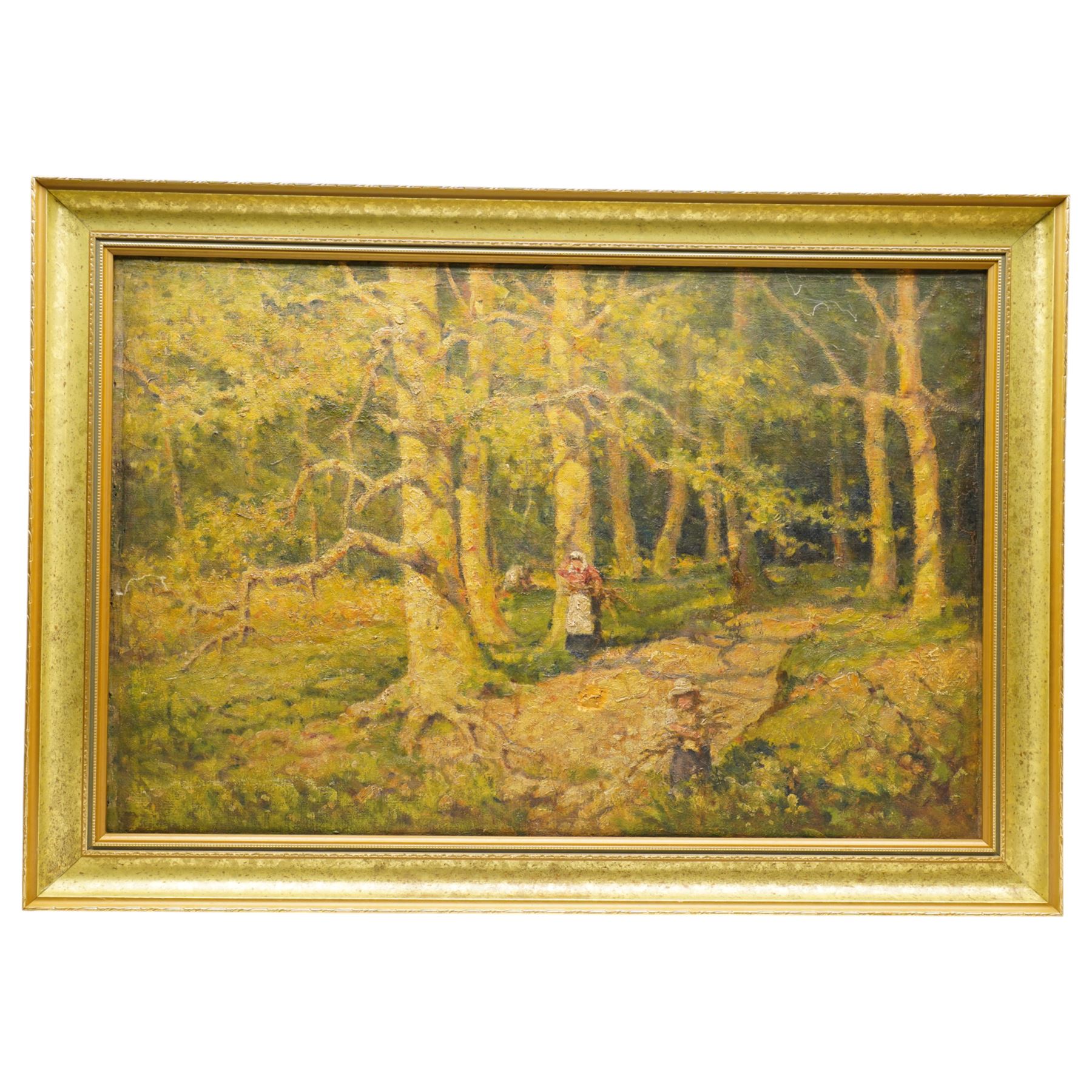 Tom Anderton (British 1894-1956): The Faggot Gatherers, oil on canvas unsigned 50cm x 77cm