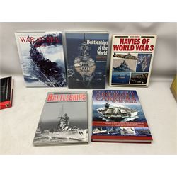 Twenty-seven books of maritime and naval interest including Archibald: The Fighting Ship in the Royal Navy; Chant: The History of the World's Warships; Groner: German Warships 1815-1945; books on seapower, destroyers, battleships, cruisers, seamanship etc