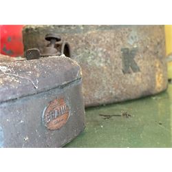 Large Kayes patent oil can (L59cm), together with a Braime oil can, and a large Kayes patent oil filter cleaner (3)  - COLLECTION BY APPOINTMENT FROM: The White House, Thirsk Road, Easingwold, York, YO61 3NF - CALL 01723 507111 TO ARRANGE
