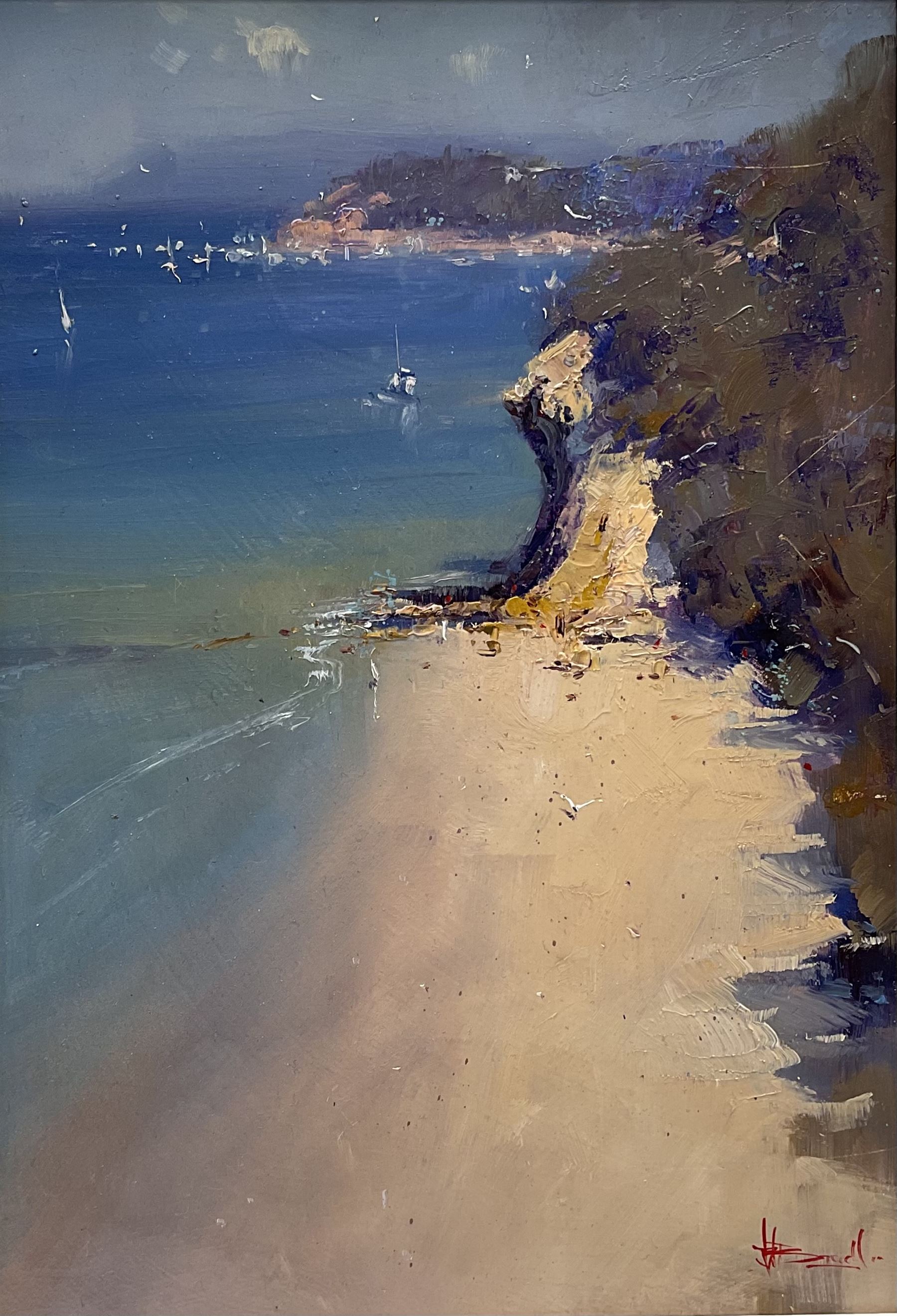 John Bredl (Australian Contemporary): 'Mornington Peninsular near Melbourne', oil on panel signed 32cm x 22cm