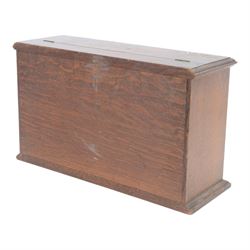 Dickens Charles, The Complete Works of Charles Dickens, 17 Vols, illustrations by 'Phiz', London, Chapman & Hall, Limited; and Henry Frowde, New York; Oxford University Press American Branch, later replaced boards, housed within an oak table top bookcase, with hinged lid, titled 'The Complete Work of Charles Dickens', together with a number of other books

