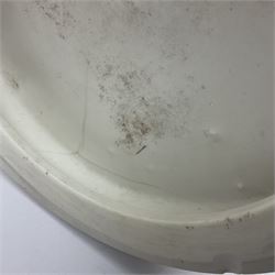 19th century Copeland Parian Ware figure, after R Monti, modelled as Lady Godiva, upon a circular titled plinth, signed and dated verso R Monti 1870, impressed to base Copyright Reserved Copeland, overall H22cm