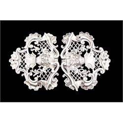 Silver nurses buckle, with pierced latti