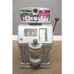  1960s Jennings 'The Governor 2 Pull' by Tic-Tac-Toe Ltd. one arm bandit fruit machine, H71cm  