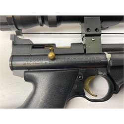 Crosman Air Guns Model 2250B .22 CO2 air rifle, with sound moderator, VLife 3-9 x 40 telescopic sight and Model 1399 Custom skeleton stock, serial no.700B25270, L91cm; with quantity of CO2 gas canisters, 