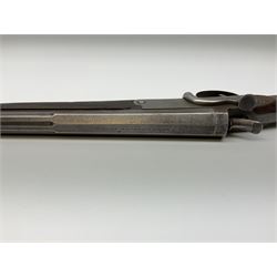 W. Horton 98 Buchanan Street Glasgow 20-bore single barrel centre hammer sporting gun, 71cm octagonal to round barrel with side lever opening, walnut stock with chequered grip and fore-end and steel butt plate, serial no.40334, L110cm SHOTGUN CERTIFICATE REQUIRED