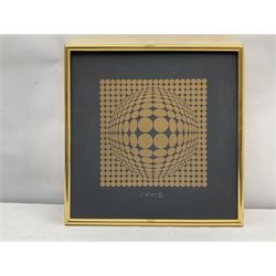 Victor Vasarely (Hungarian/French 1908-1997): 'Vega Gold I & II', two screenprints signed and numbered 14/90 and 10/45, respectively, 24cm x 24cm (2)