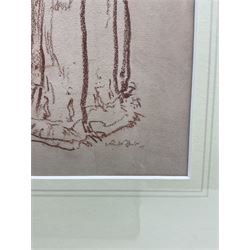 Sir William Russell Flint (Scottish 1880-1969): 'Clarissa' - Full Length Study, sanguine chalk signed 27cm x 17cm 
Provenance: private collection; with James Alder Fine Art, Hexham