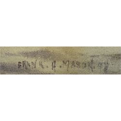 Frank Henry Mason (Staithes Group 1875-1965): Hay Barges at Sunset, watercolour signed and dated '98, 23cm x 34cm