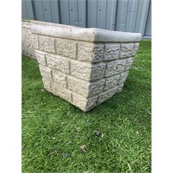 Rectangular and square cast stone planters (7) - THIS LOT IS TO BE COLLECTED BY APPOINTMENT FROM DUGGLEBY STORAGE, GREAT HILL, EASTFIELD, SCARBOROUGH, YO11 3TX
