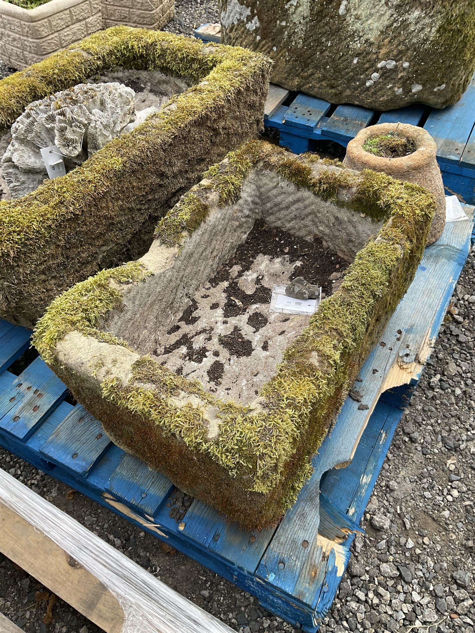 19th century small rectangular stone trough - THIS LOT IS TO BE COLLECTED BY APPOINTMENT FROM DUGGLEBY STORAGE, GREAT HILL, EASTFIELD, SCARBOROUGH, YO11 3TX