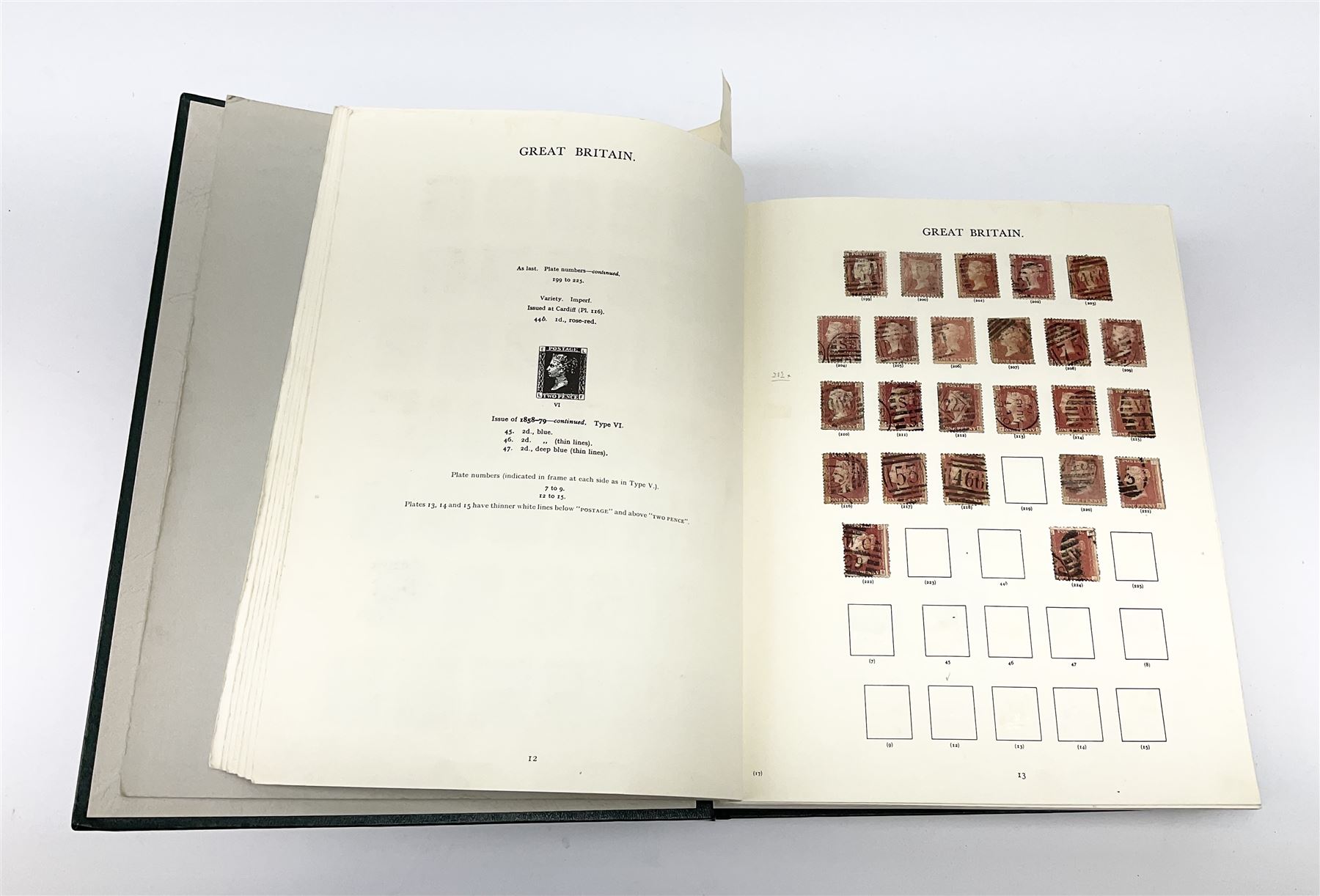 Stanley Gibbons 'Windsor Album' housing Great British stamps from Queen Victoria to Queen Elizabeth II including penny reds, half penny bantams etc