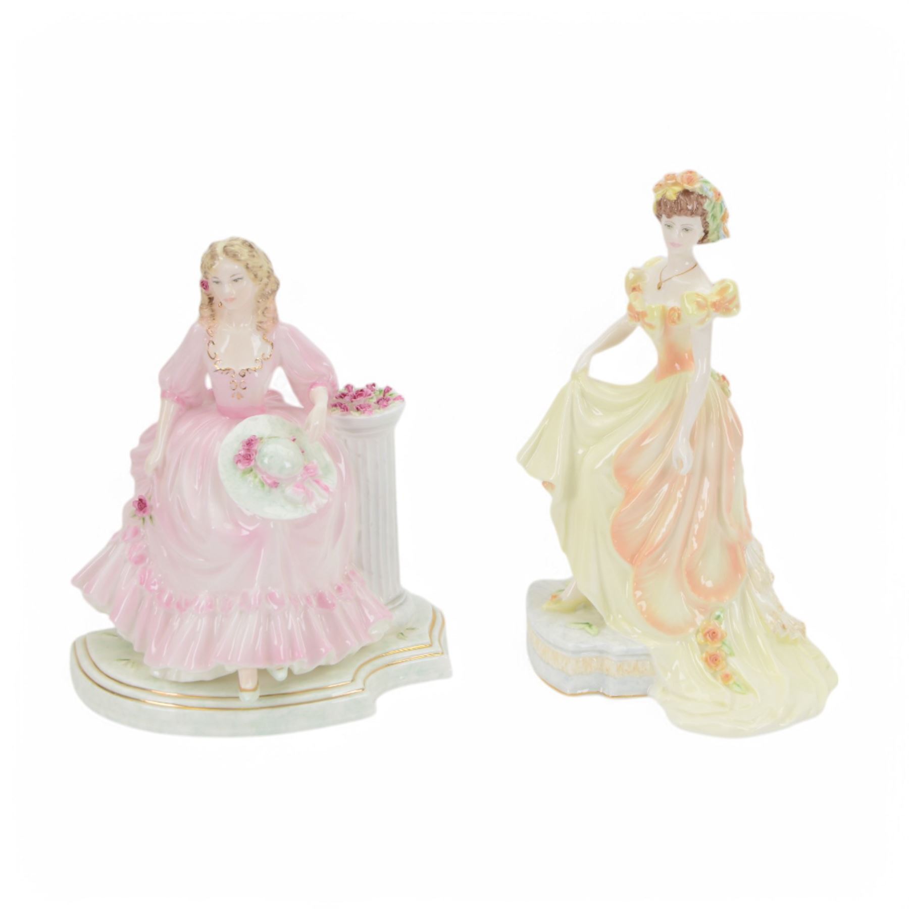 Coalport English Rose Collection, comprising May Queen and Sweet Juliet, both with certificates and original boxes  