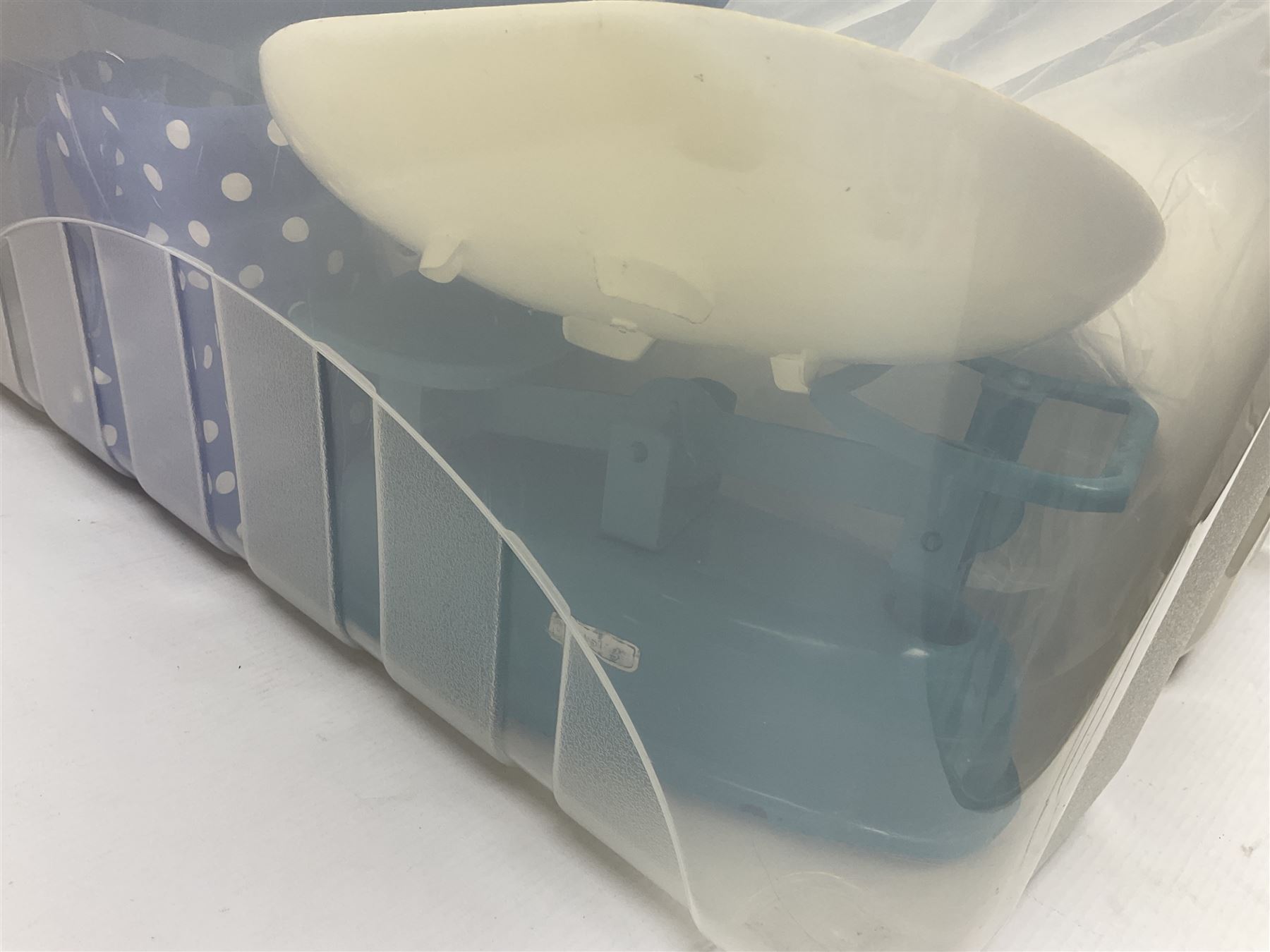 Singer 66 sewing machine in wooden case, together with an LG DVD player with speakers, two portable DVD players, etc 