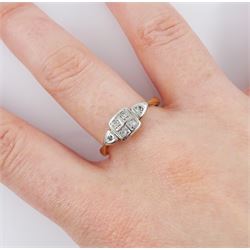Early 20th century gold diamond ring, stamped 18ct Plat