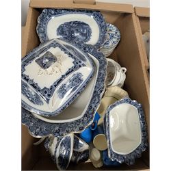 Large quantity of collectables, including Kunde clock, glassware, Danby, ceramics etc, in twelve boxes   