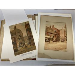 Louisa Fennell (British fl.c1870): Three limited edition folders of unframed Views of Wakefield, varying limited edition numbers, one set complete and two part sets