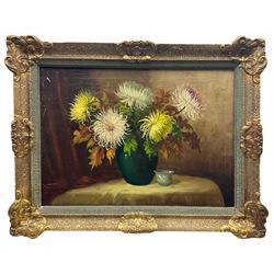 Dutch School (mid 20th century): Still Life of Flowers in a Vase, oil on canvas signed 'Cureken' 49cm x 68cm