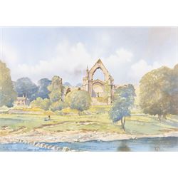 Kenneth W Burton (British 1946-): 'Bolton Abbey - Yorkshire', watercolour signed and title...