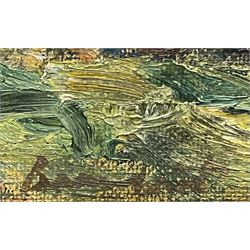 Reginald Grange Brundrit RA, ROI (British 1883-1960): 'Catton', oil on panel signed, titled verso with artist's address label 25cm x 35cm
Provenance: exh. Royal Academy 1952, Cat. No. 815, label verso