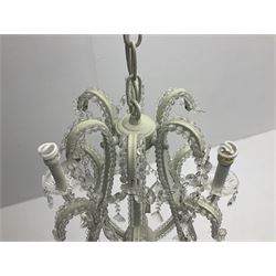 Single six branched chandelier, with droplets detail, H52 without fitting 