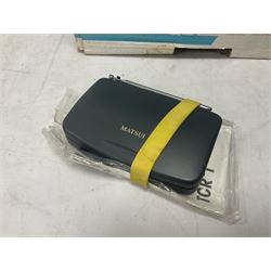 Alba TR10 Portable black and white TV with 3 band radio and Matsu travel clock radio together with quantity of various tools and Sparklets Limited soda syphon, together with BOC soda syphon, Serial No. Shuz, tallest example H32cm