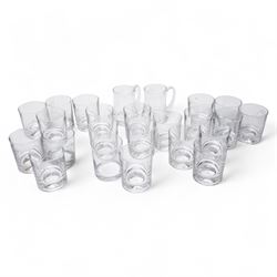 *Collection of twenty four glass tumblers and tankards etched with the names of various ra...