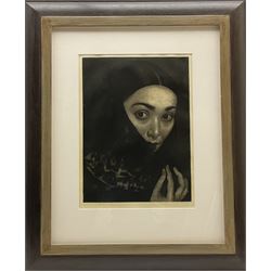 Dame Laura Knight (Staithes Group 1877-1970): 'Lady with Shawl', aquatint etching signed in pencil, limited to 35 proofs, pub. 1926, 34cm x 25cm
Provenance: with The Brook Gallery, Devon; Phillips Auctioneers, New Bond St., London 22nd April 1997