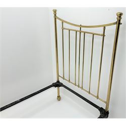 Pair of Victorian brass Maple and Co single beds, bowed head and foot rail