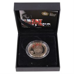 The Royal Mint Great Britons John Lennon base proof £5 coin, boxed
