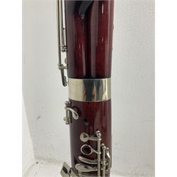 Lafleur bassoon imported by Boosey & Hawkes from Czechoslovakia, serial no.8 2600; in fitted hard carrying case with crooks and accessories