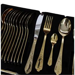 Bestecke Solingen (SBS) gold plated cutlery set for twelve in case