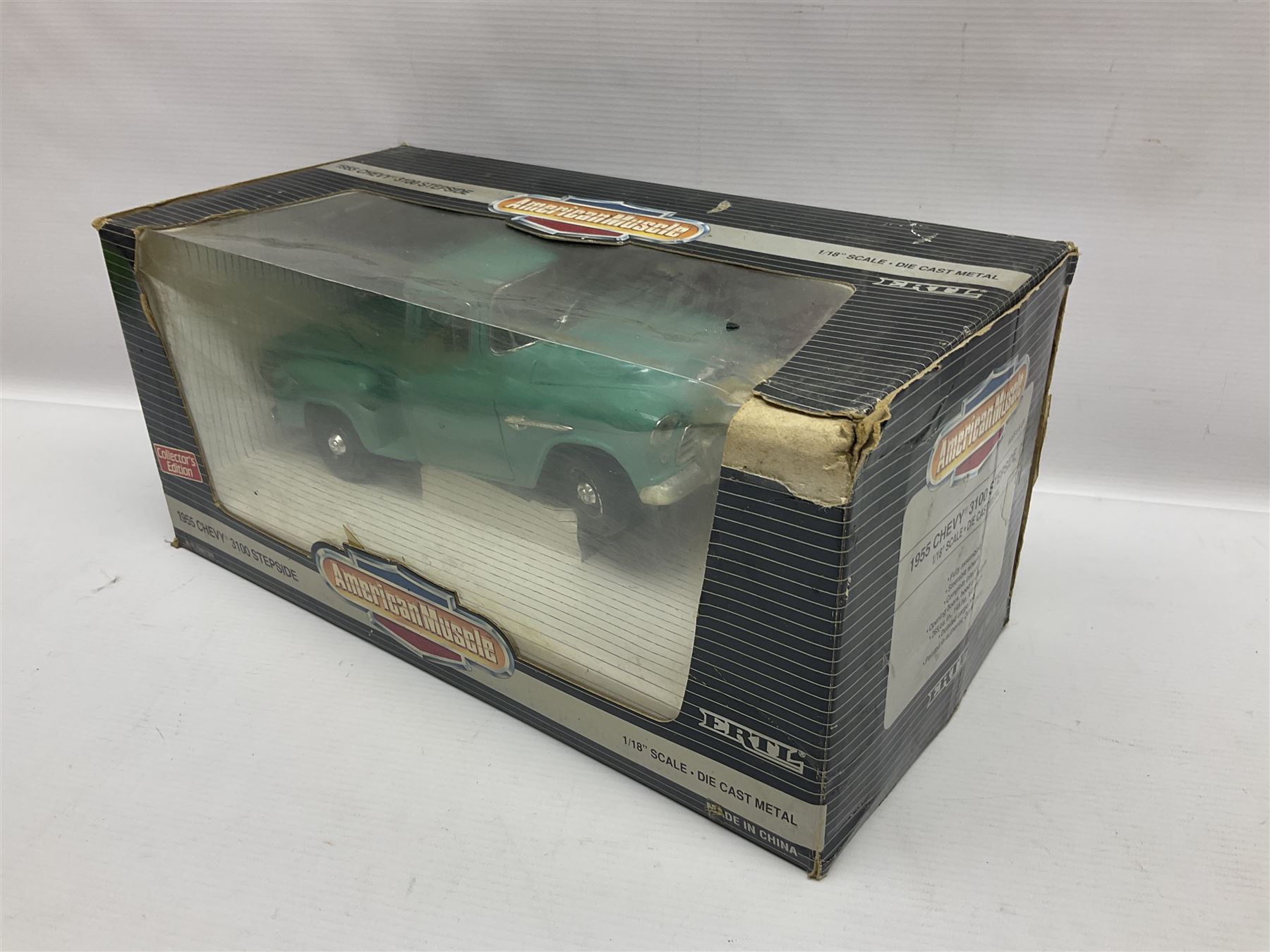 Seven 1:18 scale die-cast models by Ertl, Road legends, Maisto, Solido etc including two Coca Cola promotional vehicles; five boxed (7)