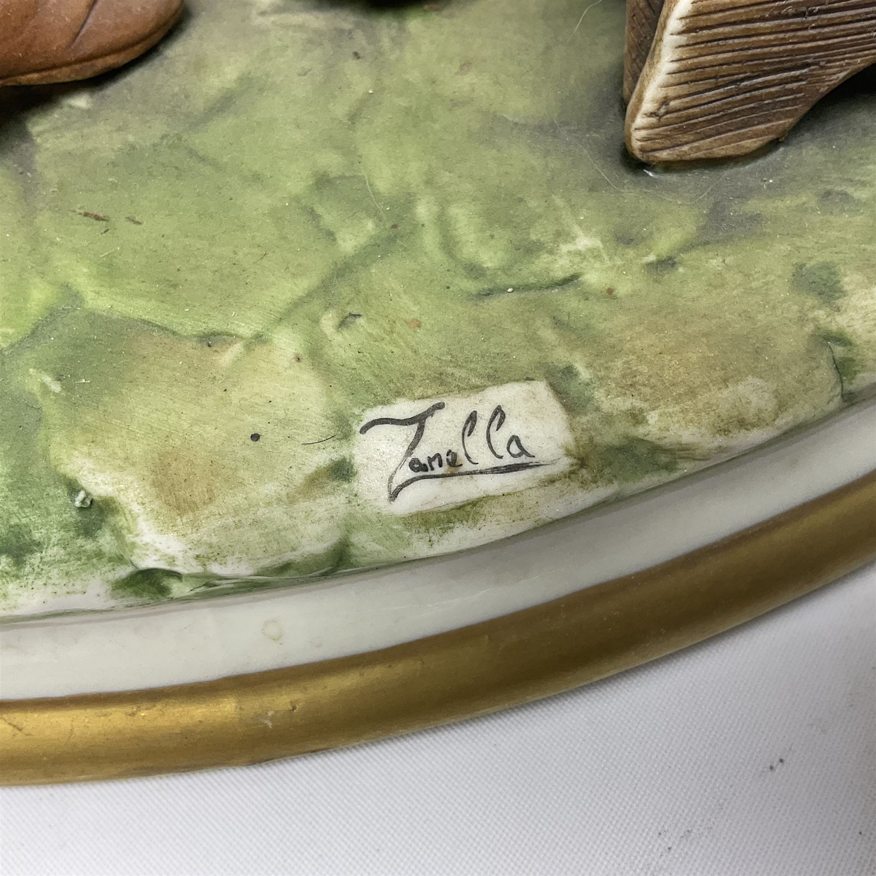 Capodimonte The Cheats, signed Zanella, together with another Capodimonte figure, H24cm  