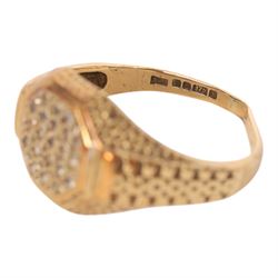 9ct gold stone set ring, hallmarked